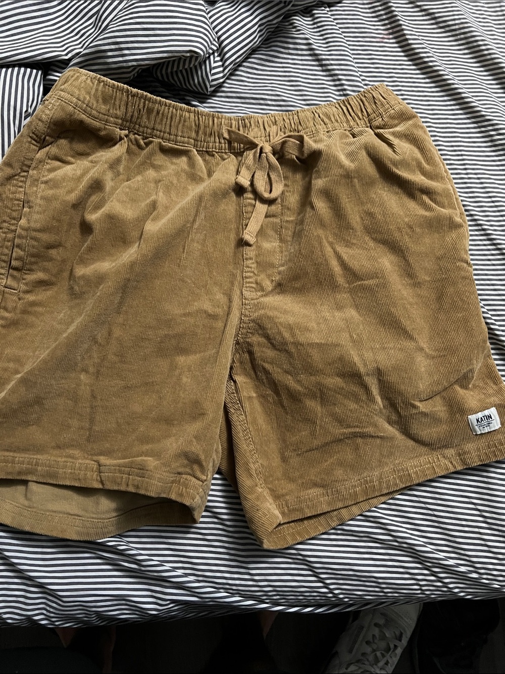 Katin Corduroy Drawstring Shorts — Brown